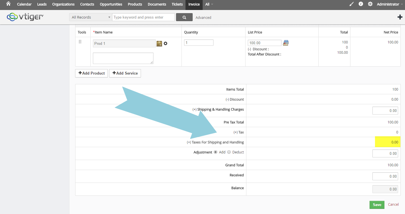 Manage Vtiger Tax Calculations