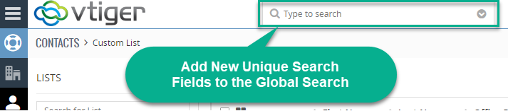 Vtiger Global Search